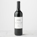 Modern Minimalist Chic Bridesmaid Proposal Label<br><div class="desc">This minimalist bridesmaid wine label is perfect for the modern bride! Simple yet elegant, featuring a handwritten calligraphy script and sans-serif font. Customise the label with your bridesmaid's name for an extra special touch. For the matching Maid/Matron of Honour label and more bridesmaid gifts like this, check out our store!...</div>