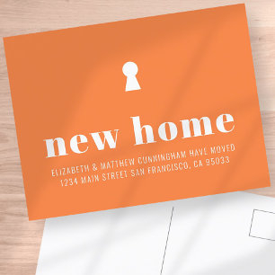 Modern Minimalist Chic Key Hole New Home Announcement Postcard