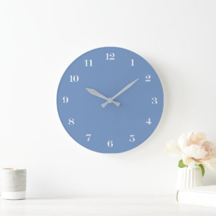 Modern Minimalist Chic Light Blue and White  Large Clock
