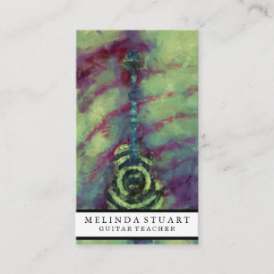 Modern Minimalist Chic Musician Guitar Teacher Business Card