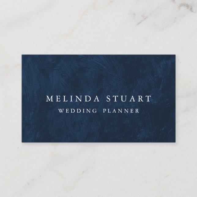 Modern Minimalist Chic Navy Blue Business Card (Front)