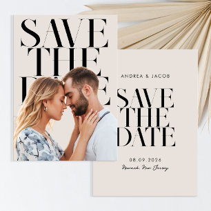 Modern Minimalist Chic Photo Wedding Save The Date