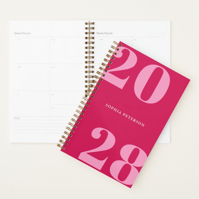 Modern Minimalist Chic Red Bold Typography Planner (Display)