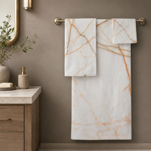 modern minimalist chic scandinavian white marble bath towel set