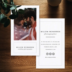 Modern Minimalist Chic Trendy Photography Business Card