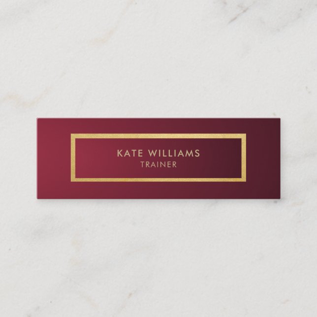 Modern Minimalist Chic Violet Gradient Gold Luxury Mini Business Card (Front)