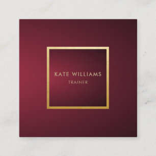 Modern Minimalist Chic Violet Gradient Gold Luxury Square Business Card