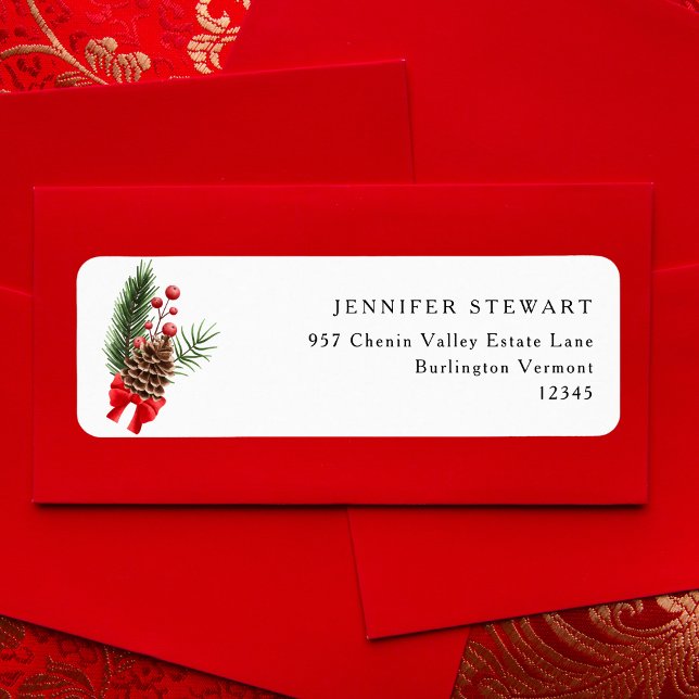 Modern Minimalist Chiristmas Return Address Label (Creator Uploaded)