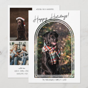 Modern Minimalist Christmas   5 Photo Arch Frame Holiday Card