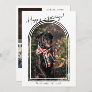 Modern Minimalist Christmas 5 Photo Arch Frame Holiday Card