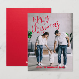 Modern Minimalist Christmas Family Photo Card