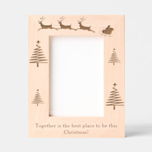 Modern Minimalist Christmas Family Photo  Etched Frames