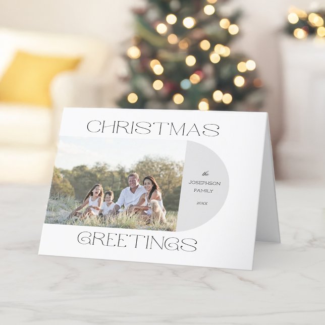Modern Minimalist Christmas Greetings Arch Photo Holiday Card (Creator Uploaded)