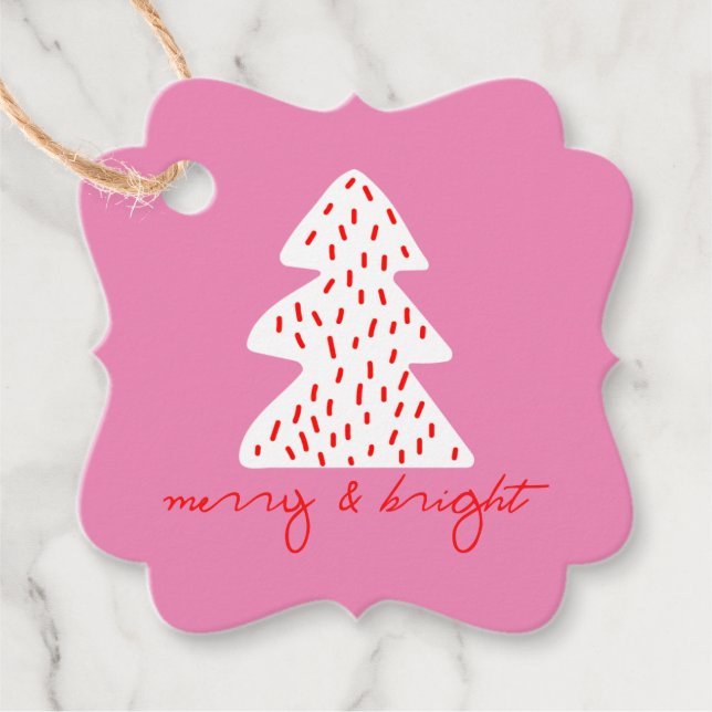 Modern Minimalist Christmas Holiday Gift Tag (Front)