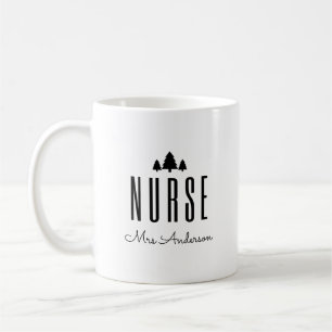 Modern Minimalist Christmas Nurse Coffee Mug
