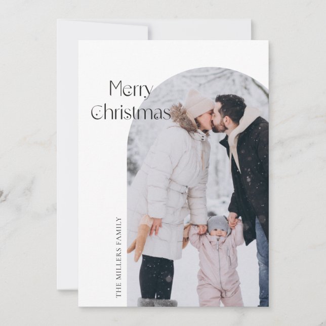 Modern Minimalist Christmas Photo card (Front)