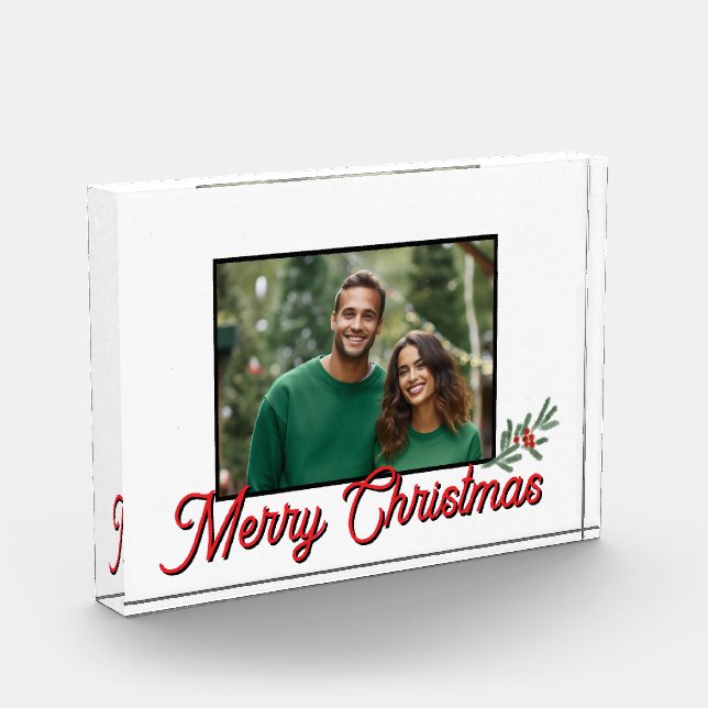 Modern minimalist Christmas photo template Block (Left)