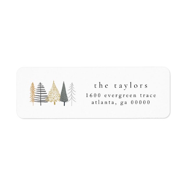 modern minimalist christmas return address label  (Front)