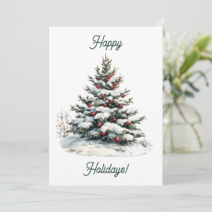 Modern Minimalist Christmas Tree Happy Holidays Holiday Card