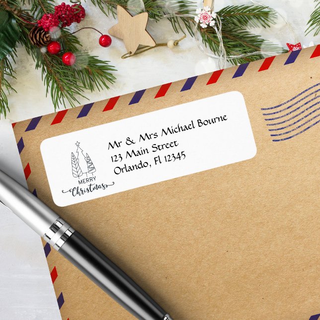 Modern,Minimalist Christmas Tree Holiday Address (Creator Uploaded)