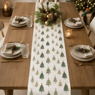 Modern Minimalist Christmas Tree Pattern Medium Table Runner