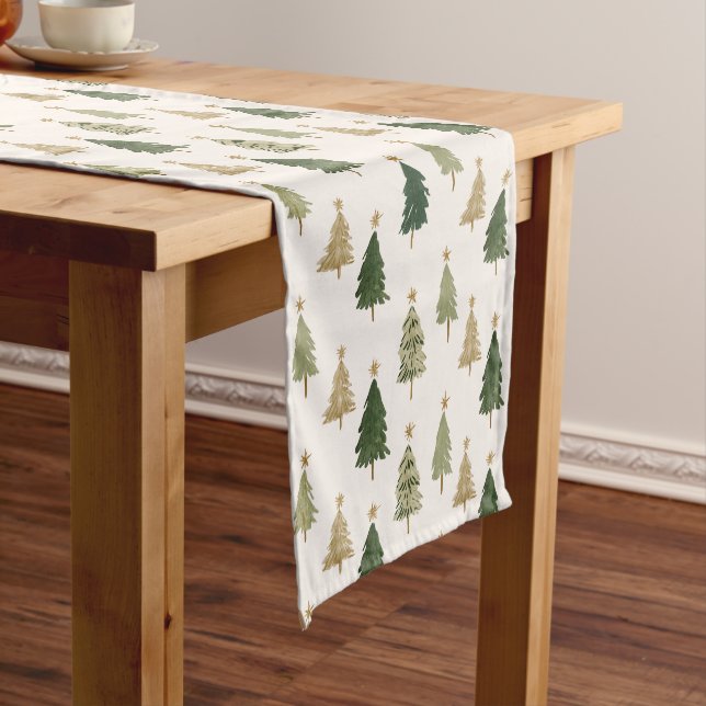 Modern Minimalist Christmas Tree Pattern Medium Table Runner (In Situ)
