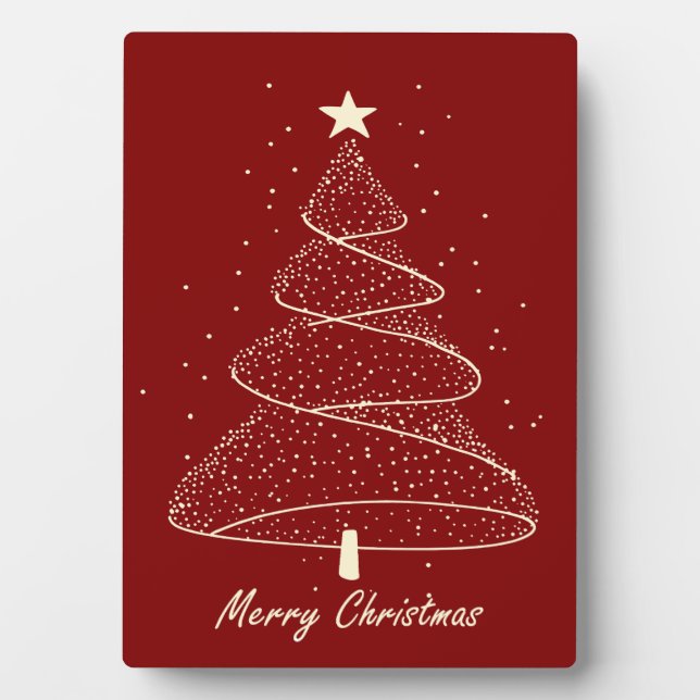 Modern Minimalist Christmas Tree Plaque (Front)