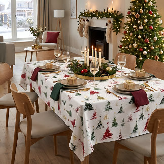 Modern Minimalist Christmas Tree Tablecloth