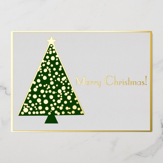 Modern minimalist Christmas tree White Green Gold (Front)