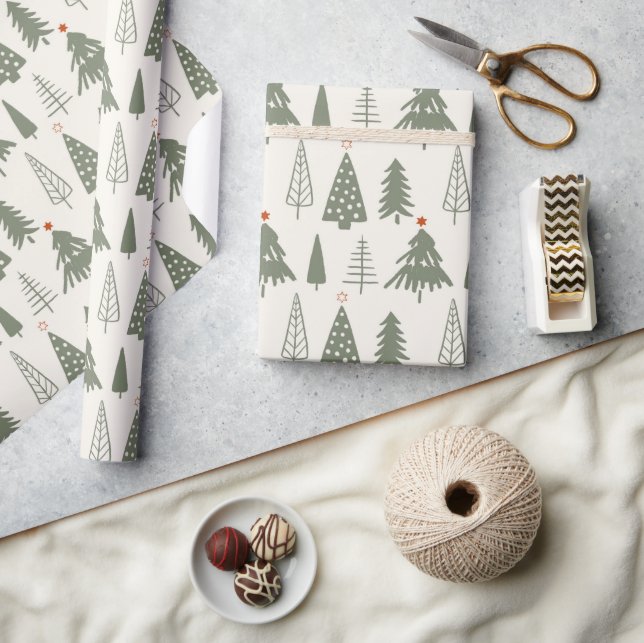 Modern Minimalist Christmas Tree  Wrapping Paper (Crafts)