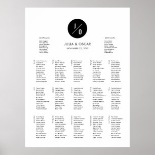 Modern Minimalist Circle Monogram Seating Chart