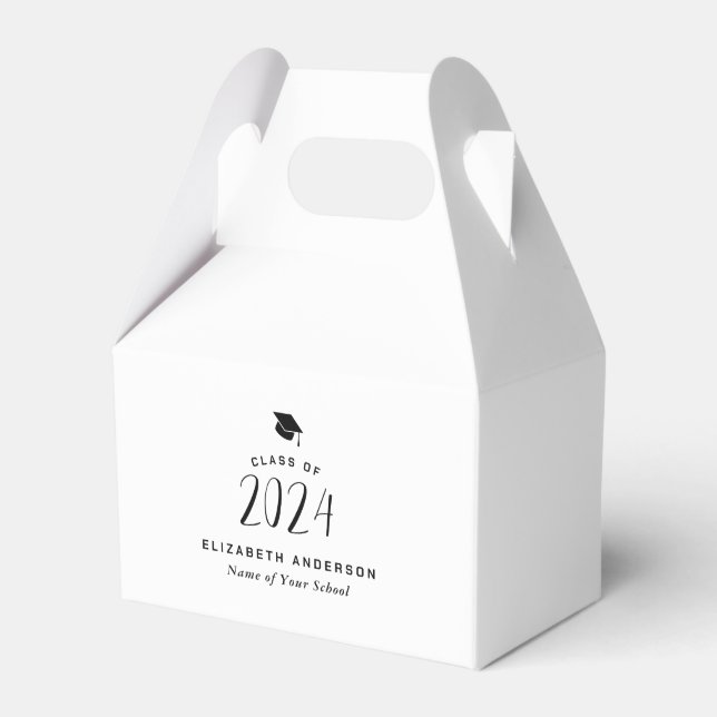 Modern Minimalist Class of 2024 Graduation Party Favour Box (Front Side)