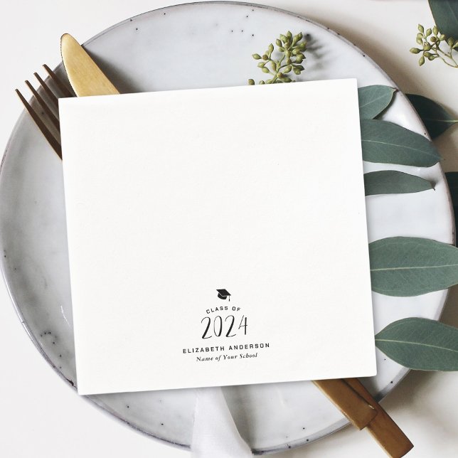 Modern Minimalist Class of 2024 Graduation Party Napkin (Creator Uploaded)