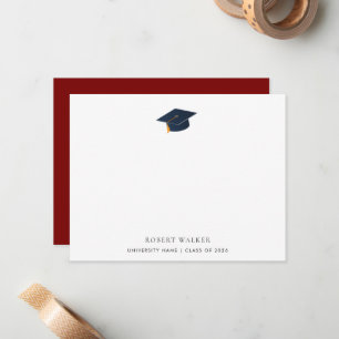 Modern Minimalist Class of 2026 Grad Hat Card
