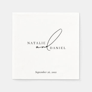 Modern Minimalist Classic Chic Wedding Napkin