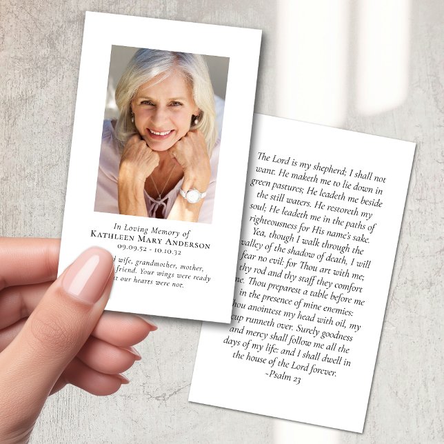 Modern Minimalist Classic Memorial Prayer Card (Creator Uploaded)