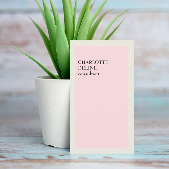 Modern Minimalist Clean Pale Pink Grey Consultant Business Card (Creator Uploaded)