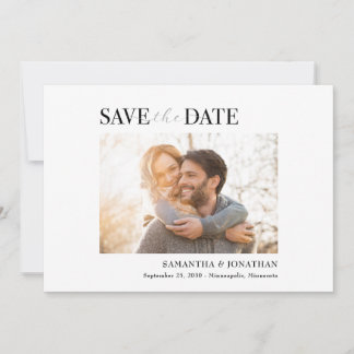 Modern Minimalist Clean Photo Save the Date