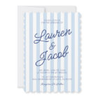 Modern Minimalist Coastal Blue Stripes Wedding
