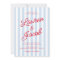 Modern Minimalist Coastal Red Blue Stripes Wedding