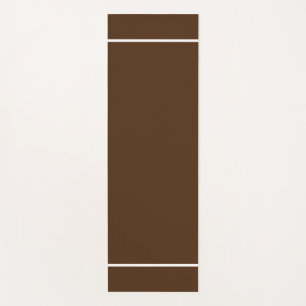 Modern Minimalist Cocoa Brown White Edge Stripes Yoga Mat