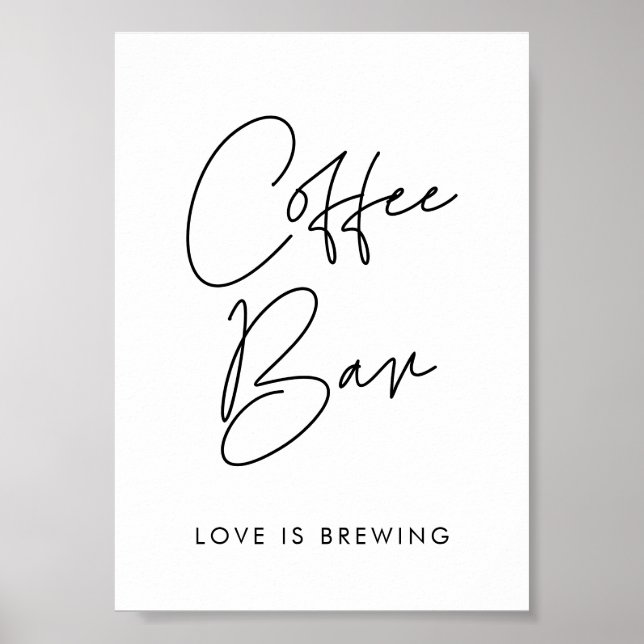 Modern Minimalist Coffee Bar sign (Front)