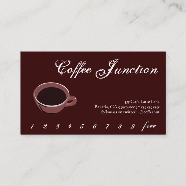 Modern Minimalist Coffee Drink Loyalty Card (Front)