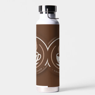 Modern Minimalist Coffee Shop Logo Water Bottle