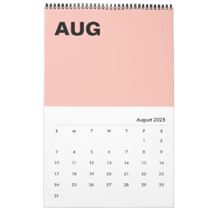 Modern Minimalist Colour Calendar