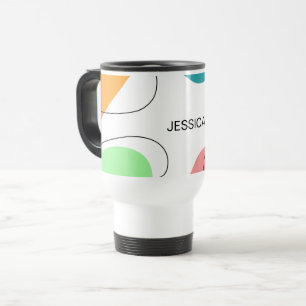 Modern Minimalist Colourful Abstract Personalised Travel Mug