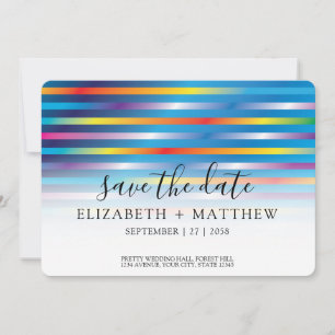Modern Minimalist Colourful Gradient Design Save The Date