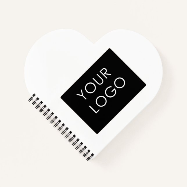 Modern Minimalist Company Business Logo White Notebook (Front)