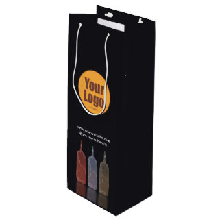 Modern Minimalist Company Corporate Logo Custom Wine Gift Bag