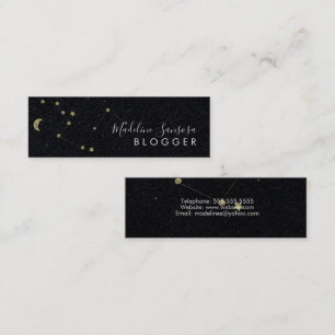Modern Minimalist Constellation Gold Mini Business Card